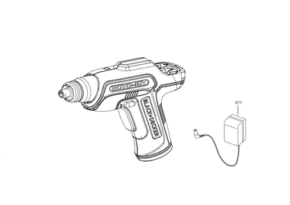 Exploded Diagram A Diagram and Parts List for BDCS50CWP Type 2 Black and Decker Cordless Drill